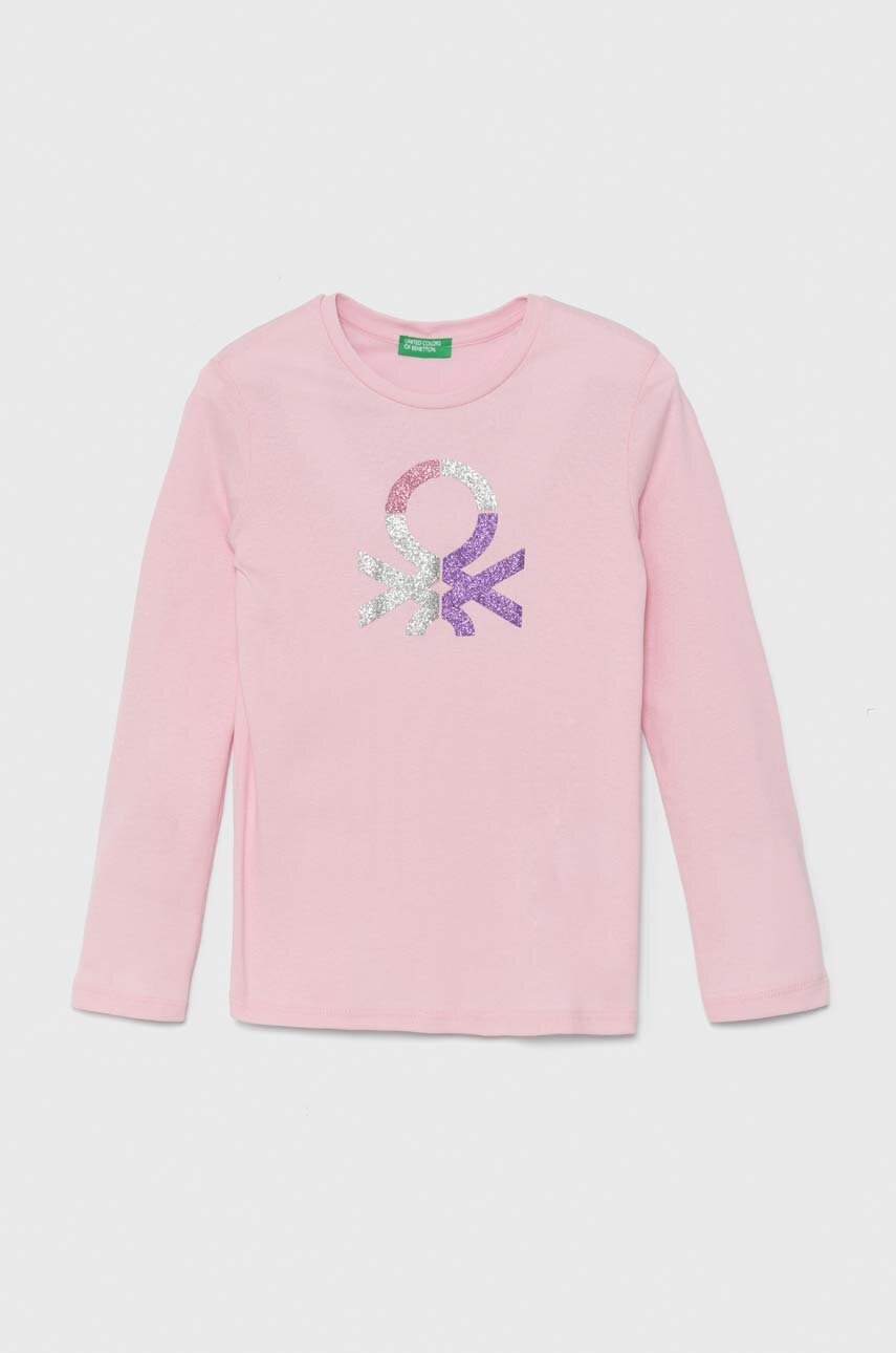 

Детска блуза с дълги ръкави United Colors of Benetton в розово 3I9WC10JR, Розов