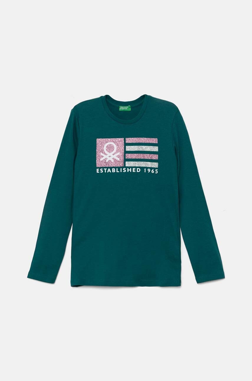 

Детска блуза с дълги ръкави United Colors of Benetton в зелено 3I9WC10JR, Зелен