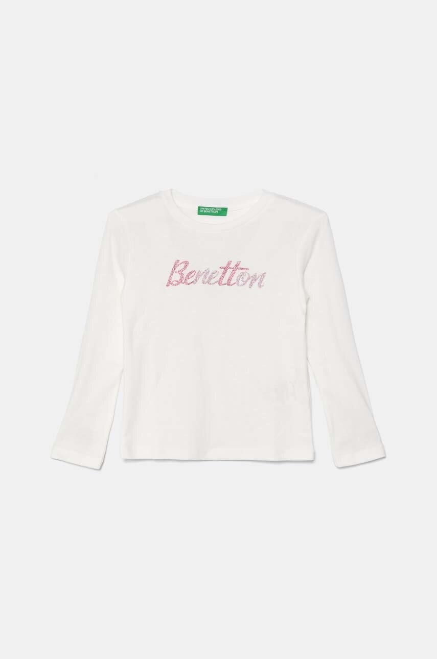 

Детска блуза с дълги ръкави United Colors of Benetton в бяло 3I9WG10F7, Бял