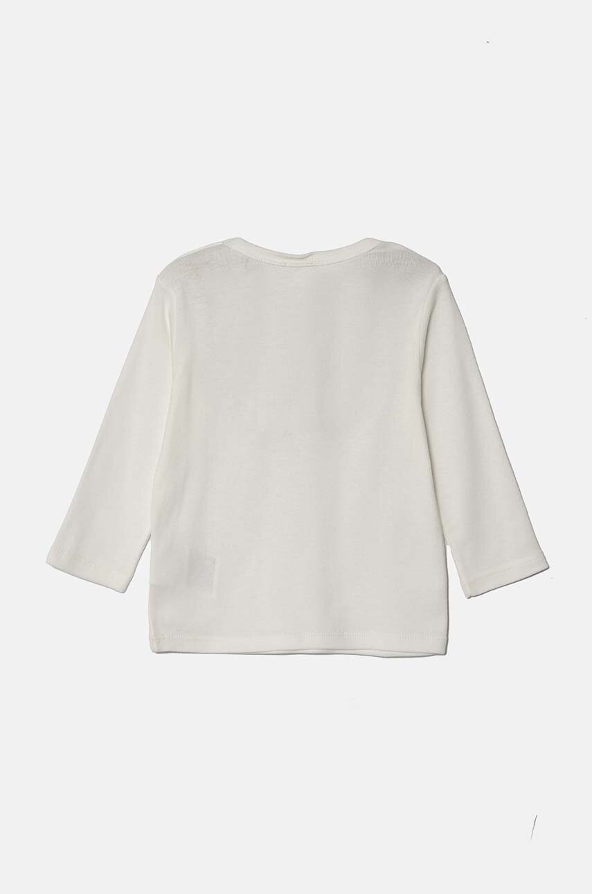 Хлопковый лонгслив для младенцев United Colors of Benetton цвет белый 3I9WA1057