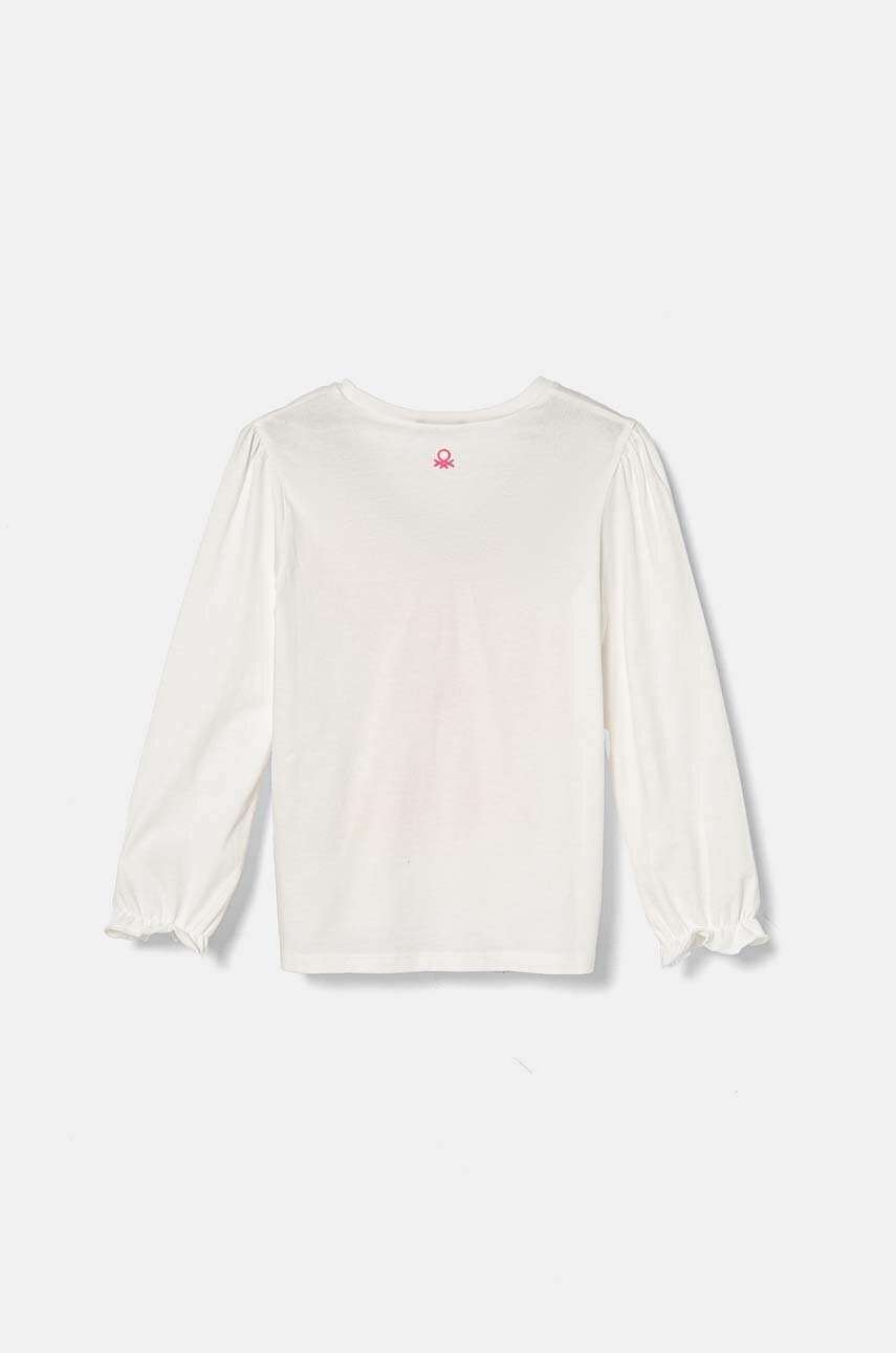 Хлопковый детский лонгслив United Colors of Benetton цвет белый 3I1XG10FA