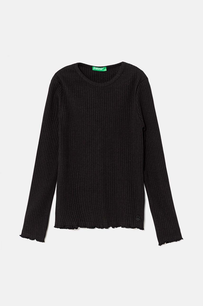 

Детска блуза с дълги ръкави United Colors of Benetton в черно 3F1AC10LI, Черен
