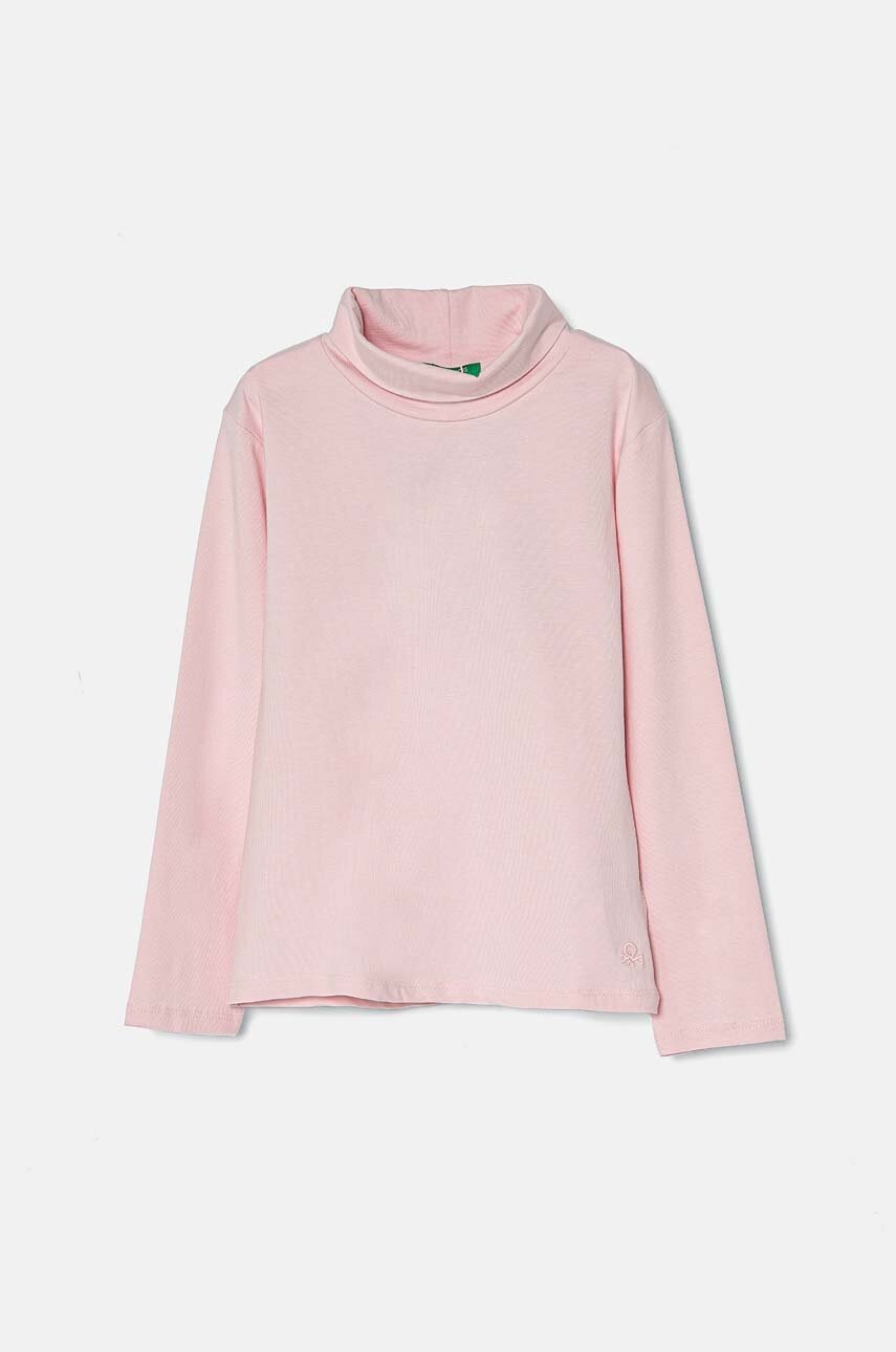

Детска блуза с дълги ръкави United Colors of Benetton в розово с ниско поло 3P4ZG200D, Розов
