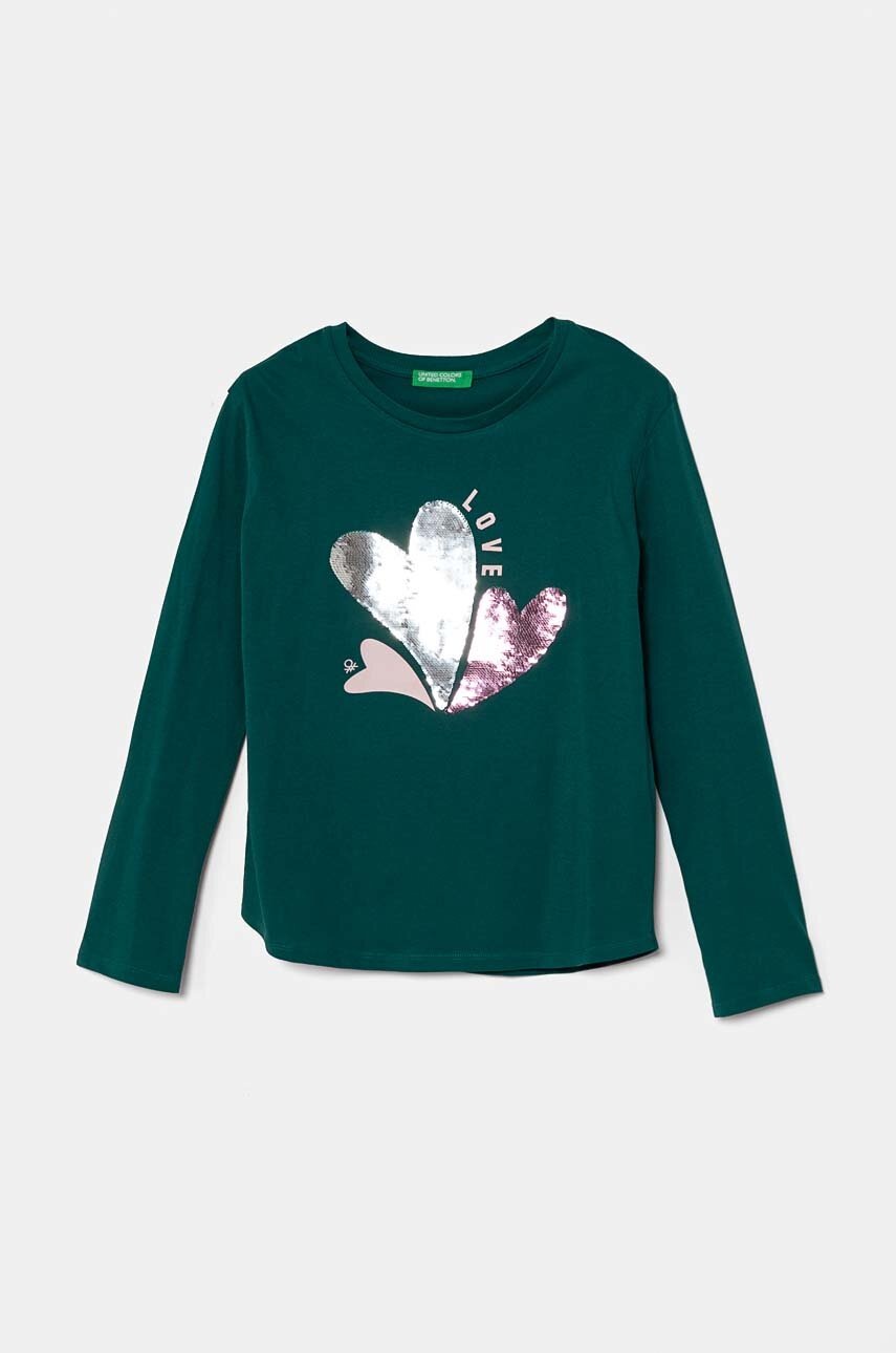 

Детска блуза с дълги ръкави United Colors of Benetton в зелено 3I1XC10KC, Зелен