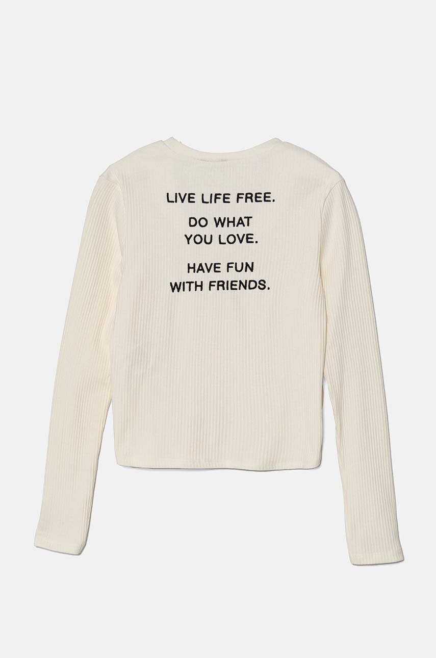 Детский лонгслив United Colors of Benetton цвет бежевый 39QFC10K5