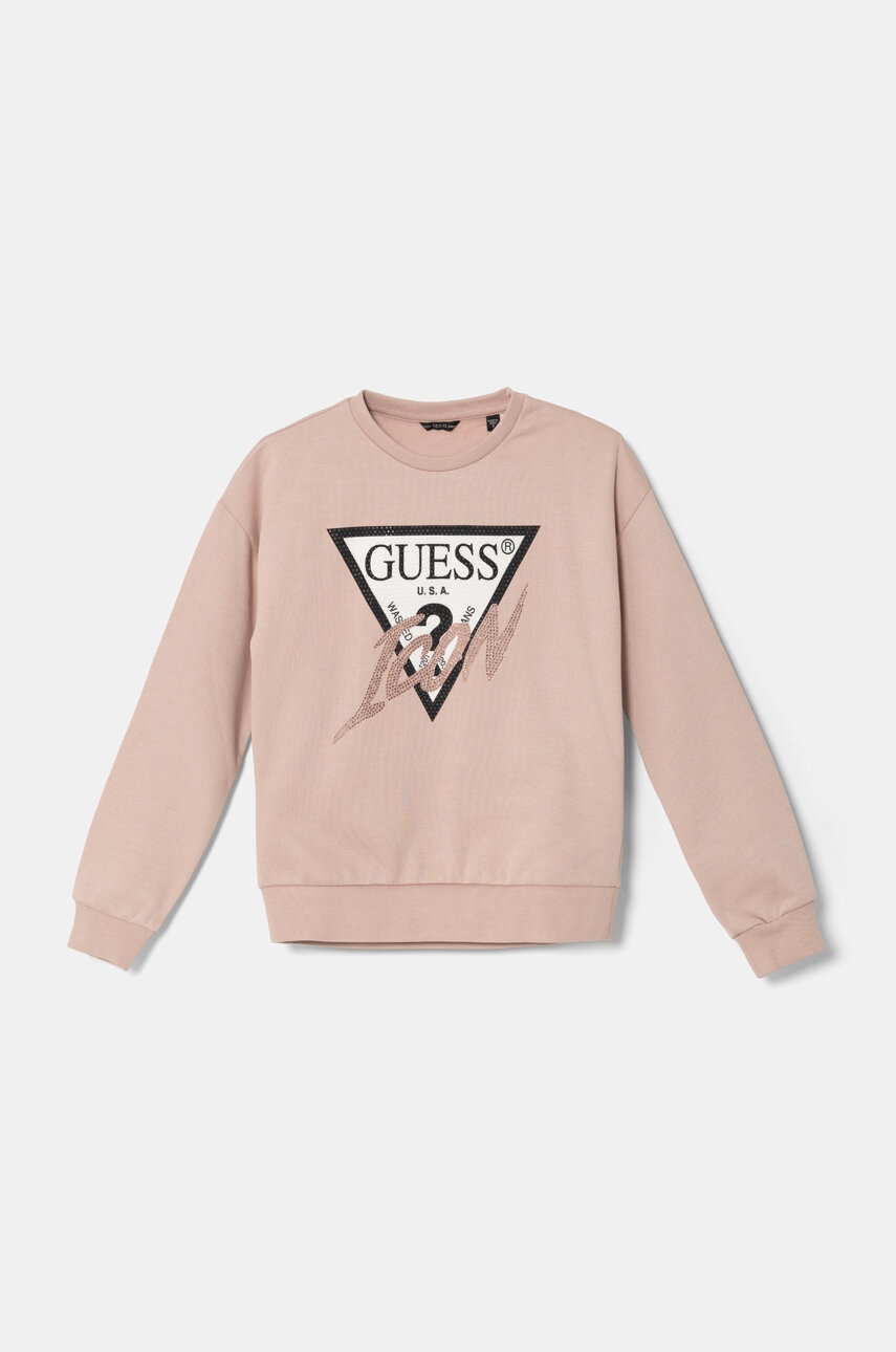 

Детски памучен суичър Guess в розово с апликация J4BQ04 KAV34, Розов