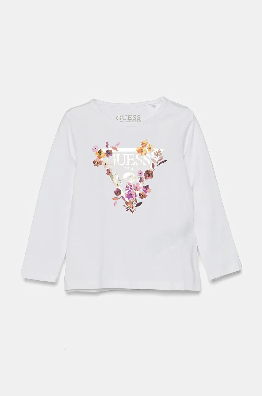 

Детска блуза с дълги ръкави Guess в бяло K4BI00 J1314, Бял