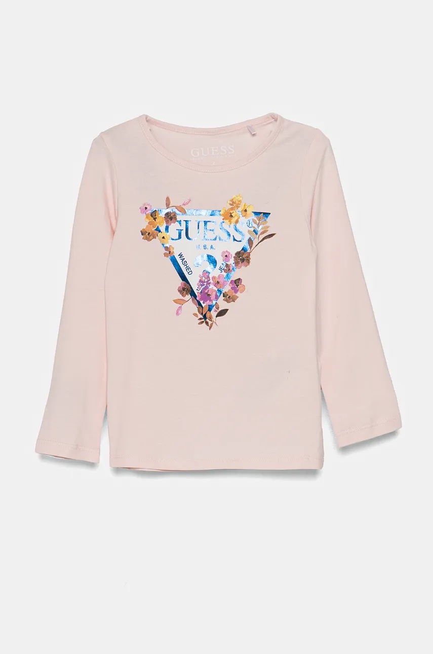 

Детска блуза с дълги ръкави Guess в розово K4BI00 J1314, Розов