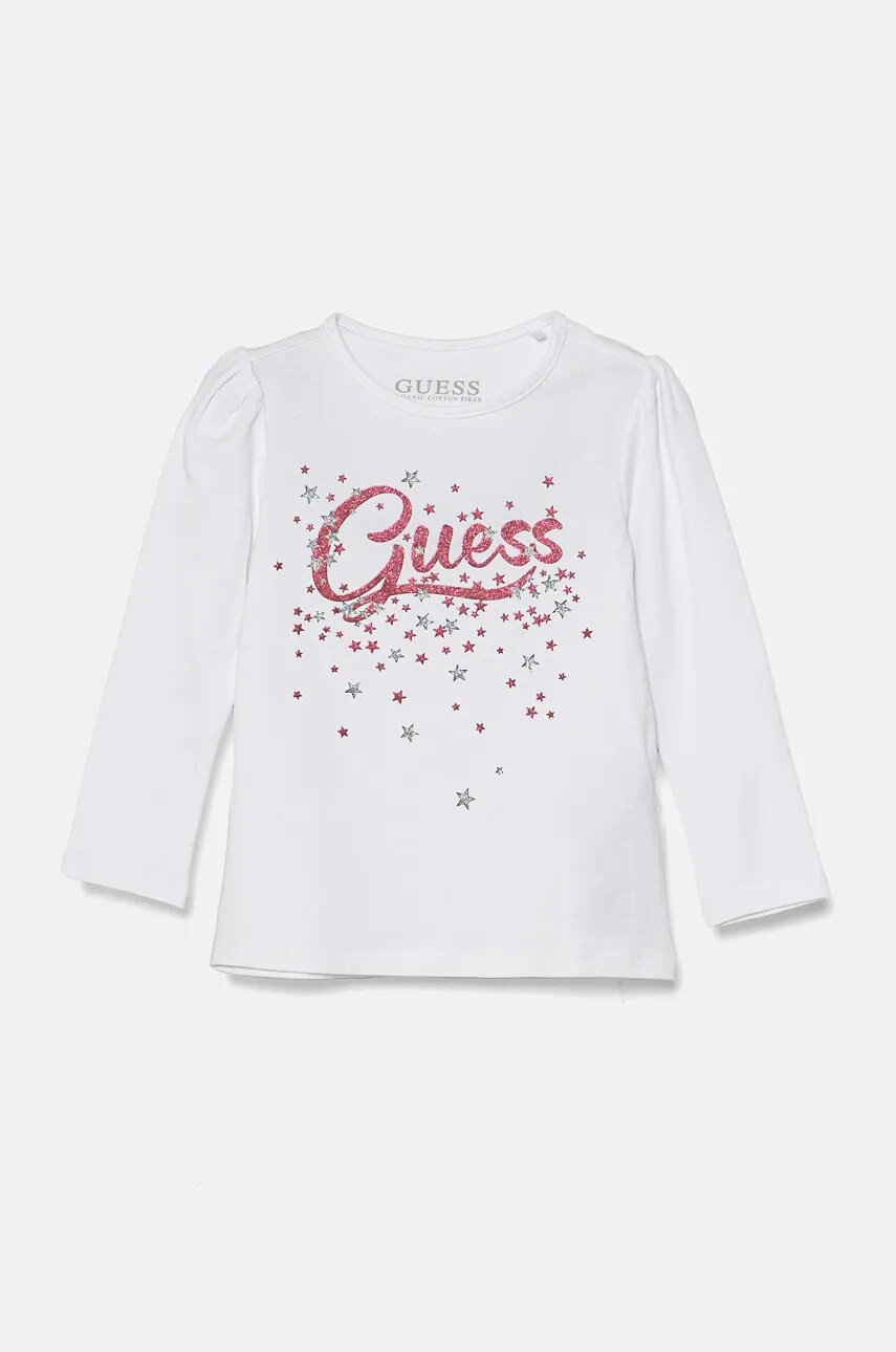 

Детска блуза с дълги ръкави Guess в бяло K4BI02 J1314, Бял