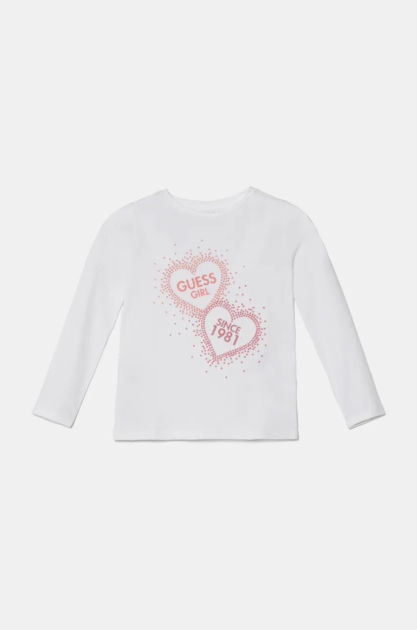 

Детска блуза с дълги ръкави Guess в бяло K4BI04 J1314, Бял