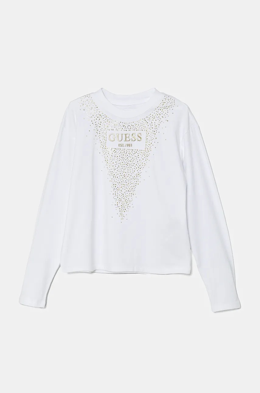 

Детска блуза с дълги ръкави Guess в бяло J4BI14 J1314, Бял