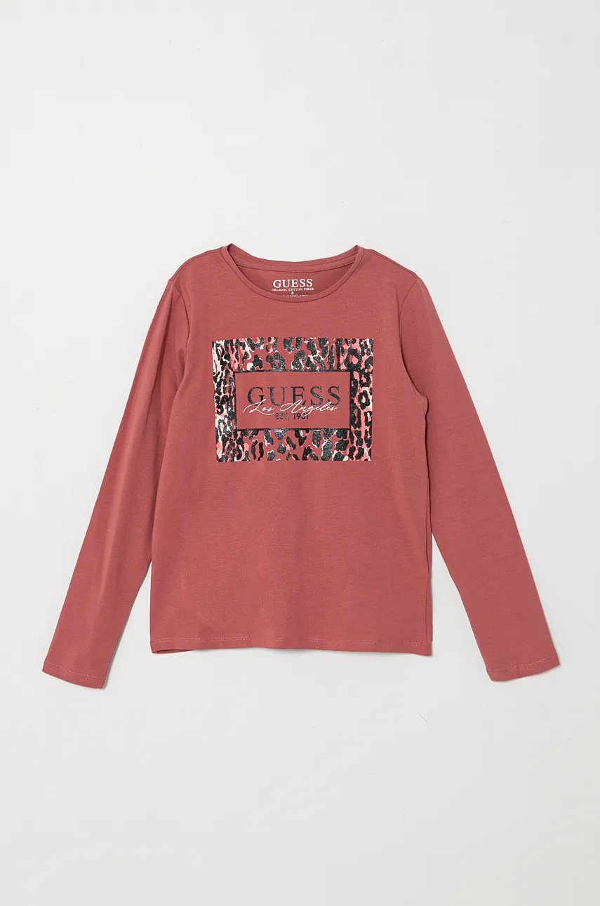

Детска блуза с дълги ръкави Guess в розово J4BI18 J1314, Розов
