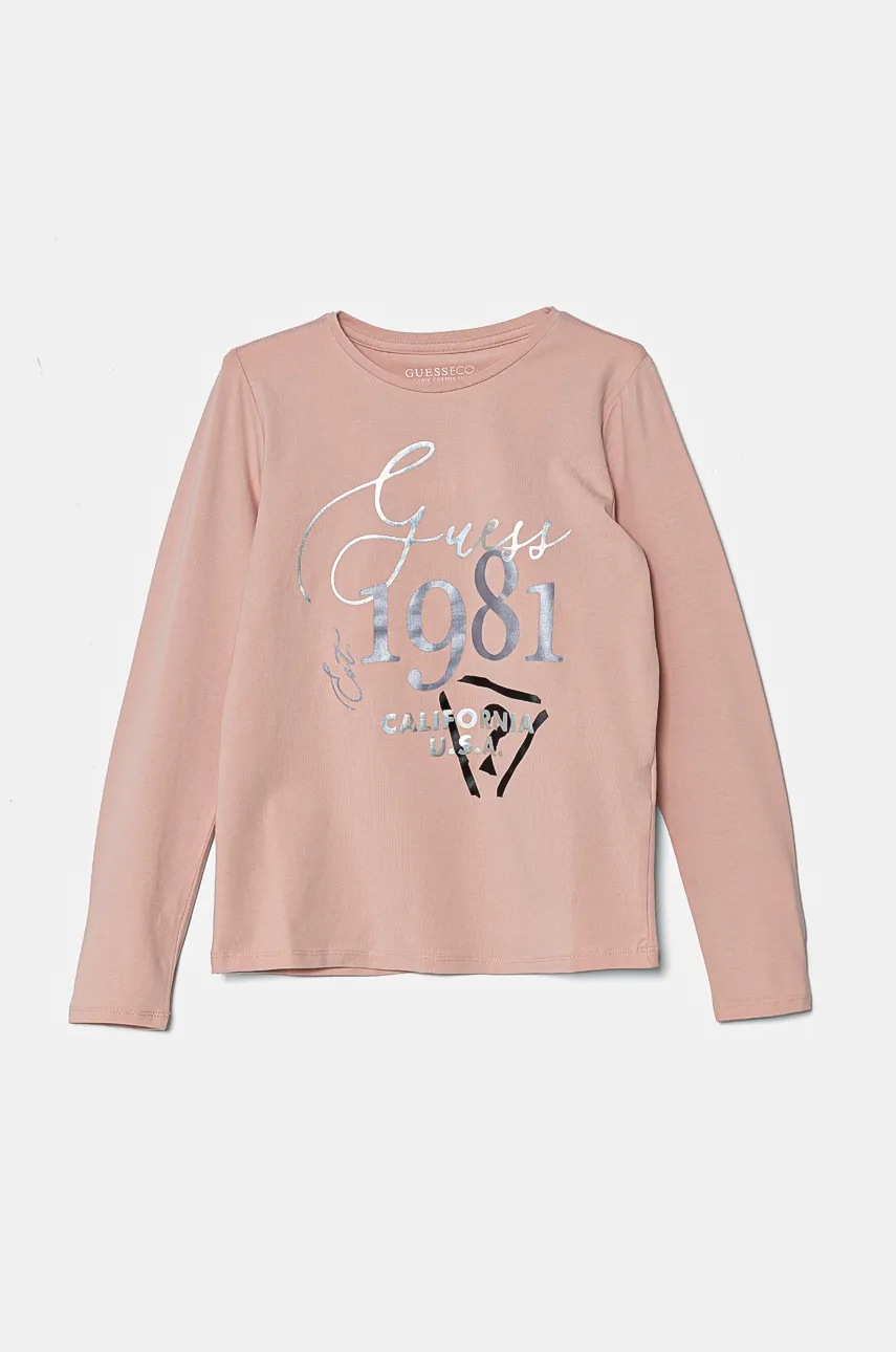 

Детска блуза с дълги ръкави Guess в розово J4BI28 J1314, Розов