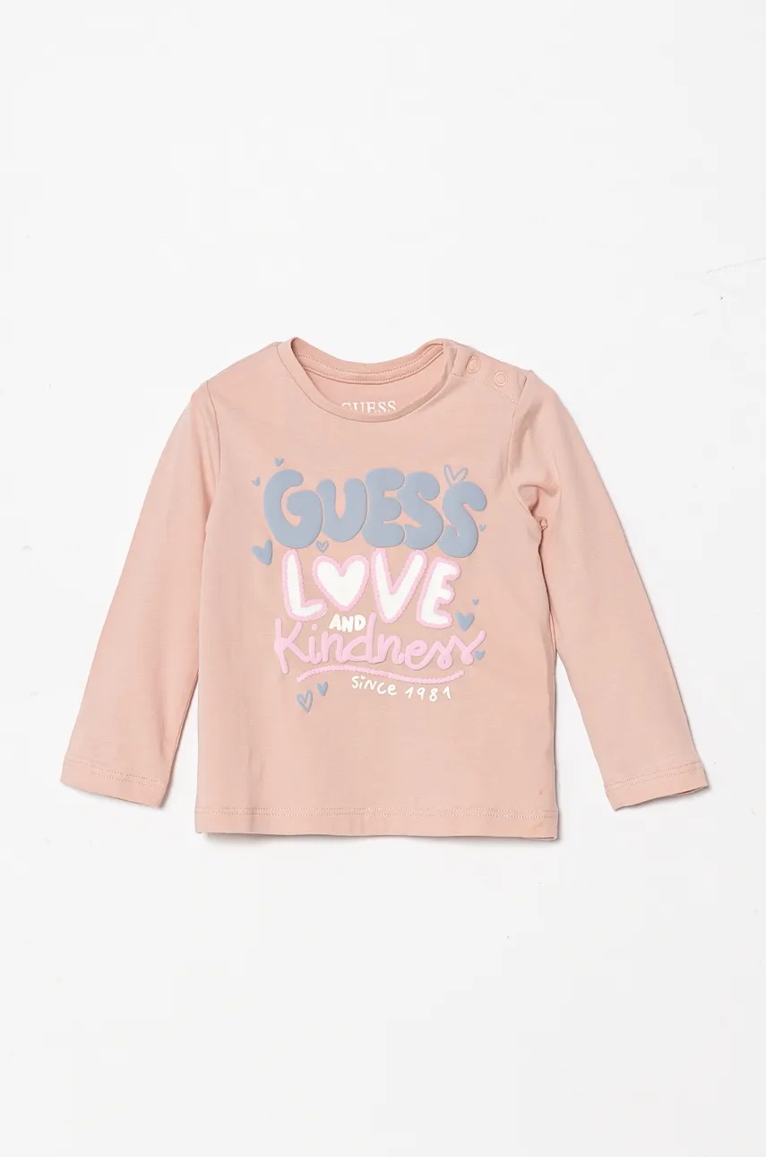 

Детска блуза с дълги ръкави Guess в розово A4BI03 J1314, Розов