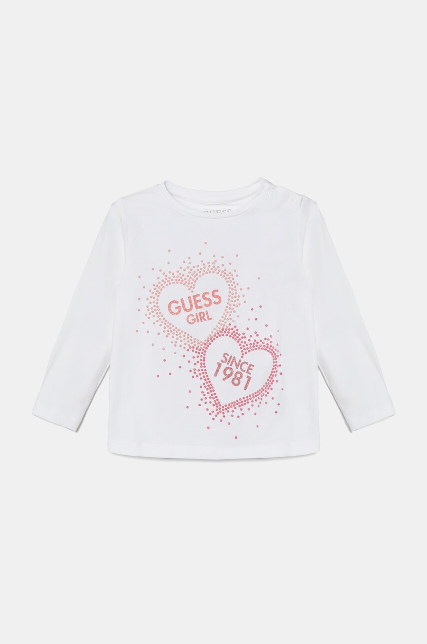 

Бебешка блуза с дълги ръкави Guess в бяло A4BI02 J1314, Бял
