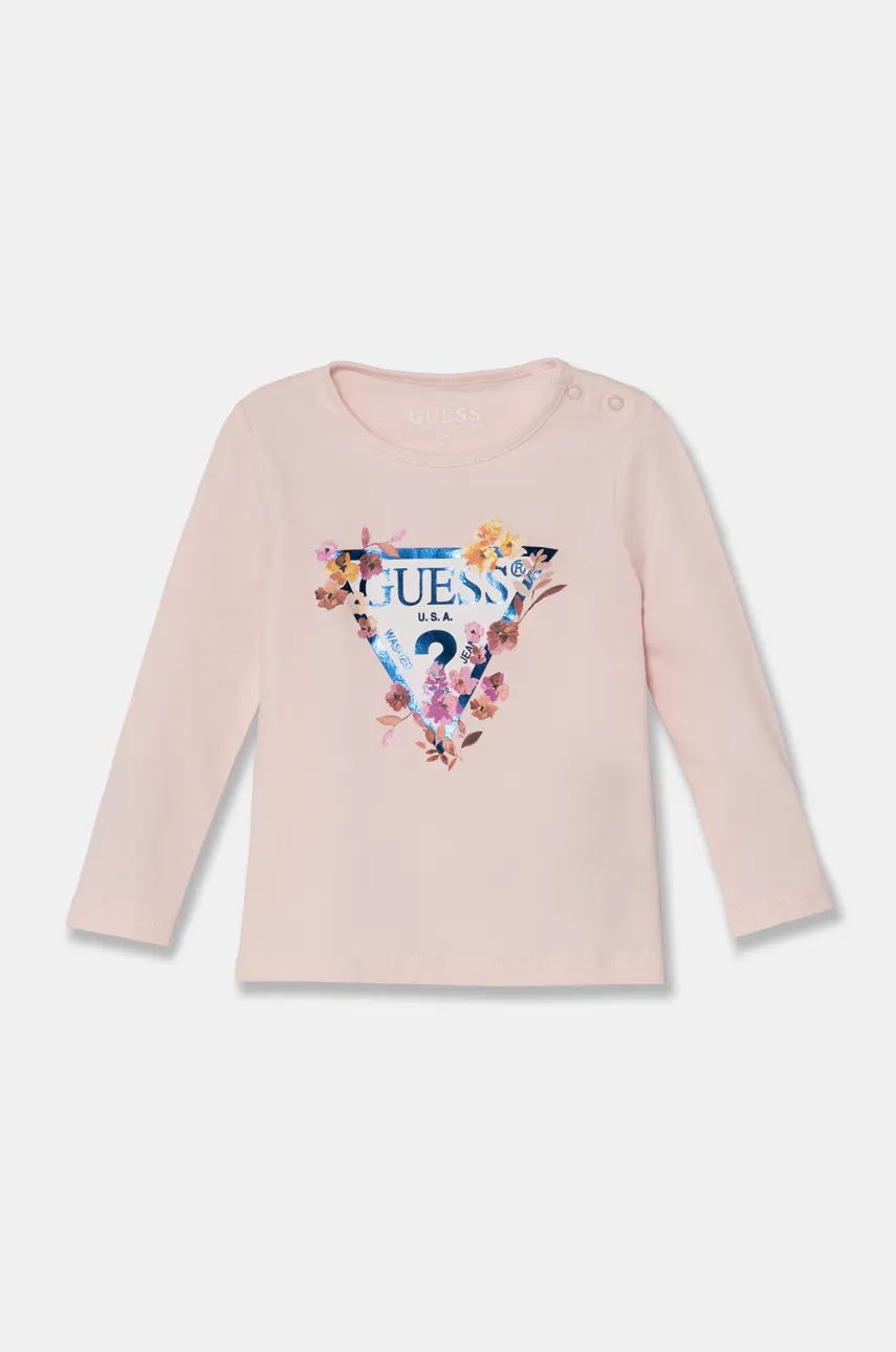 

Бебешка блуза с дълги ръкави Guess в розово A4BI00 J1314, Розов