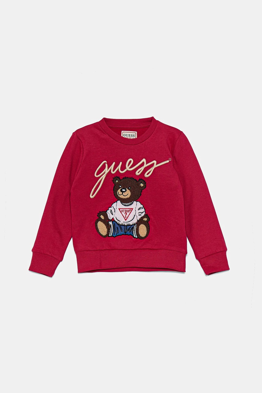 

Детски памучен суичър Guess в розово с апликация H4BT02 KAX73, Розов