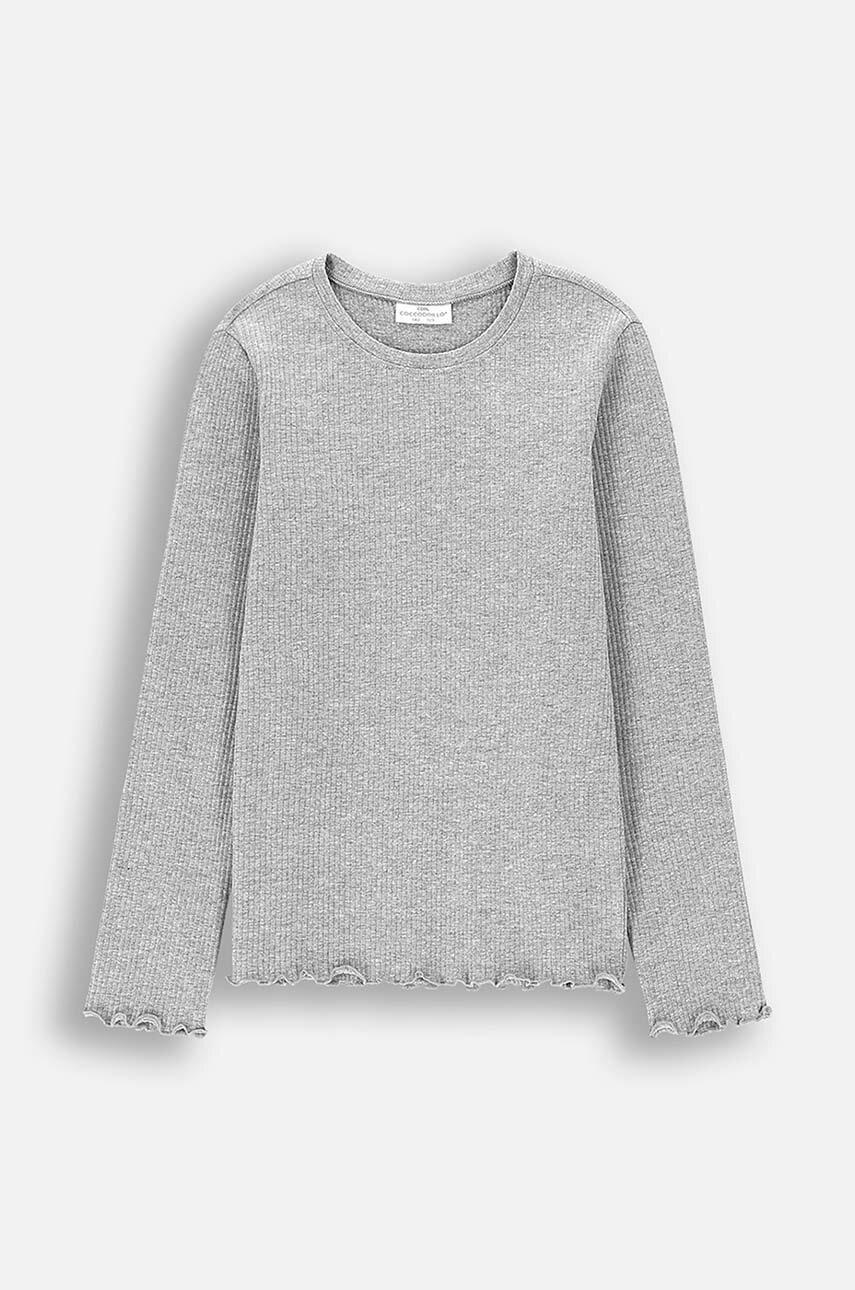 

Детска блуза с дълги ръкави Coccodrillo в сиво EVERYDAY GIRL, Сив