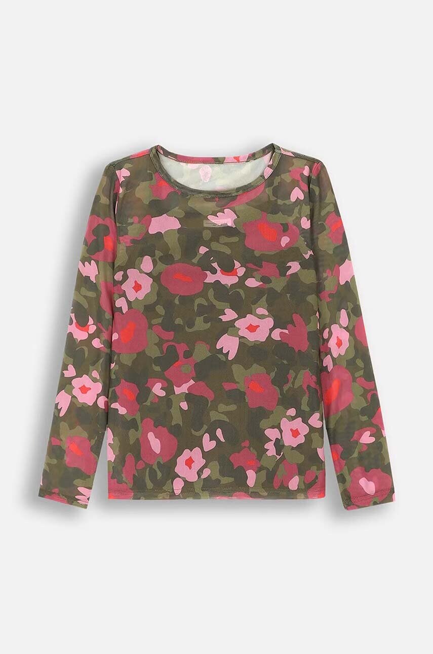 Coccodrillo longsleeve copii culoarea verde, MYSTIC NATURE GIRL JUNIOR