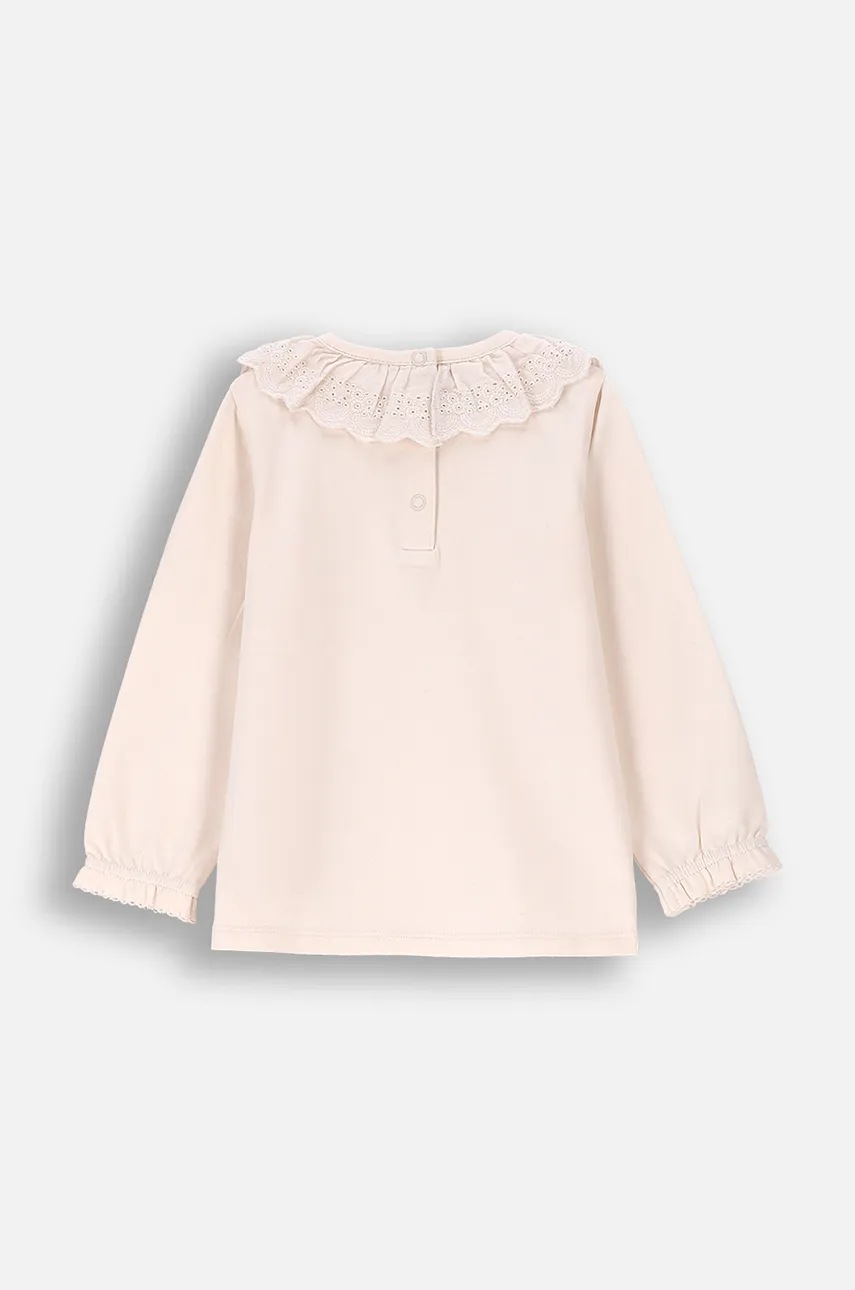 Лонгслив для младенцев Coccodrillo цвет бежевый FLOWERS GIRL NEWBORN