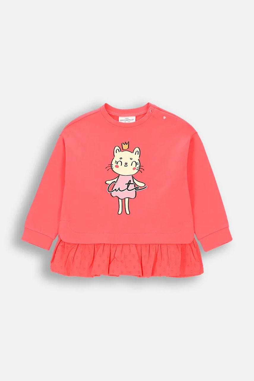 Coccodrillo longsleeve din bumbac pentru copii culoarea roz, HEARTS GIRL NEWBORN Coccodrillo longsleeve din bumbac pentru copii culoarea roz, HEARTS GIRL NEWBORN