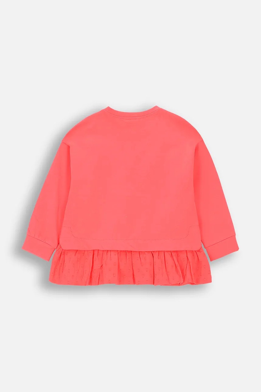 Хлопковый детский лонгслив Coccodrillo цвет розовый HEARTS GIRL NEWBORN