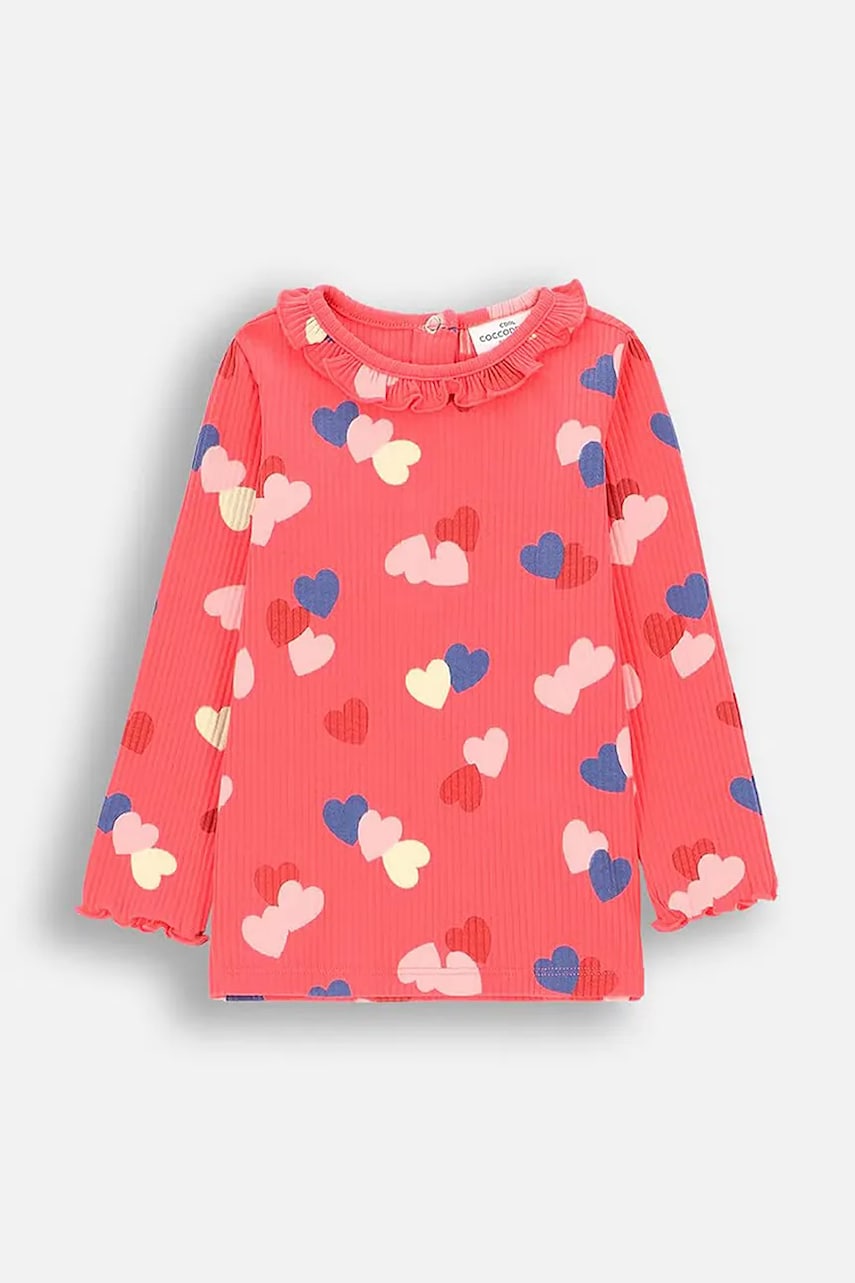 Coccodrillo longsleeve bebelusi culoarea roz, HEARTS GIRL NEWBORN Coccodrillo longsleeve bebelusi culoarea roz, HEARTS GIRL NEWBORN