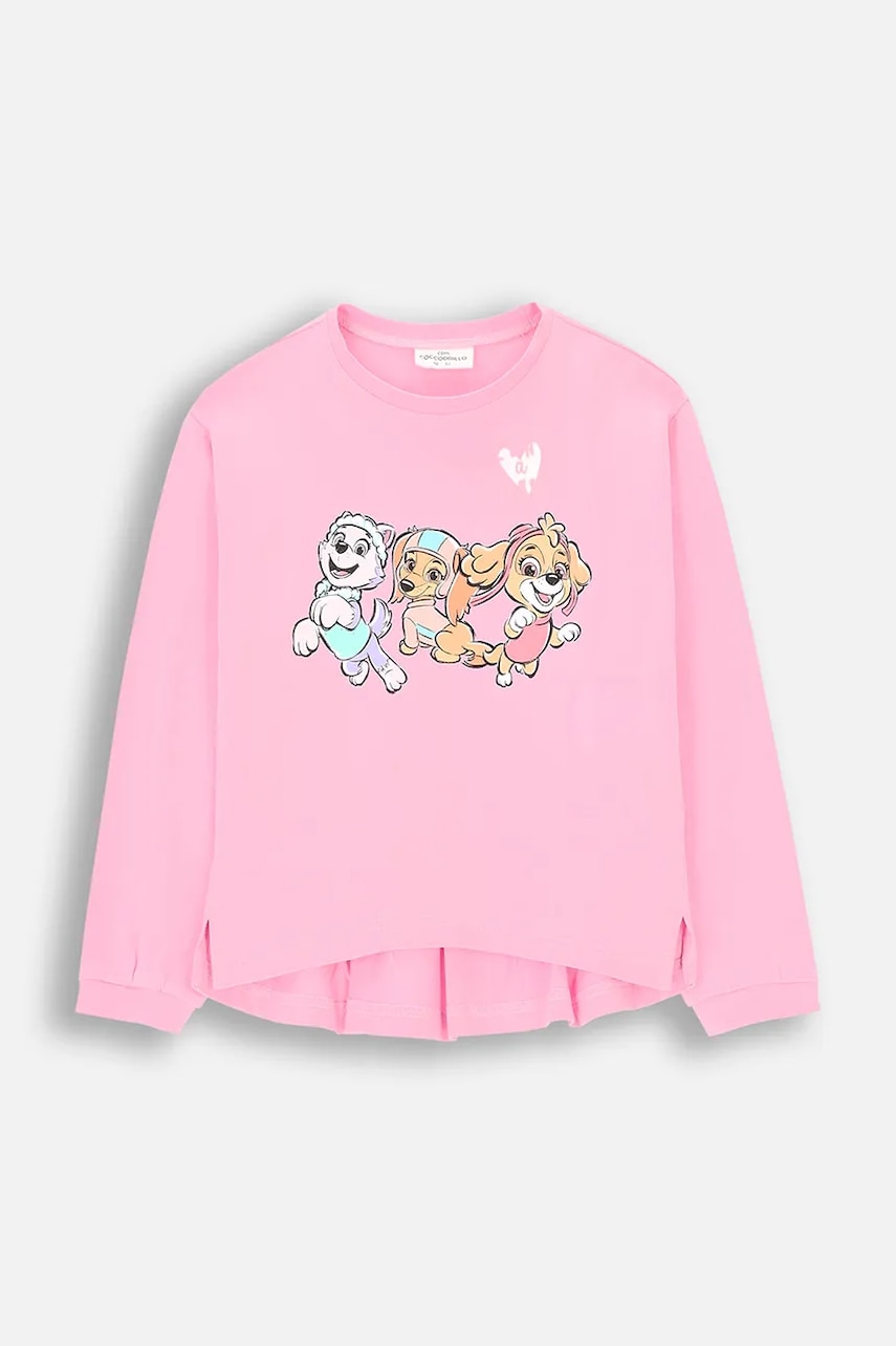 Coccodrillo longsleeve copii culoarea roz, LICENCE GIRL