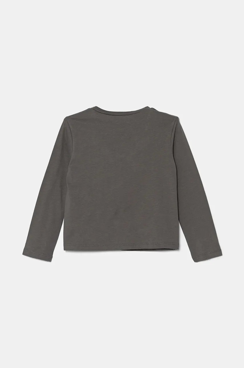 Хлопковый детский лонгслив United Colors of Benetton цвет серый 3ATNG10HJ