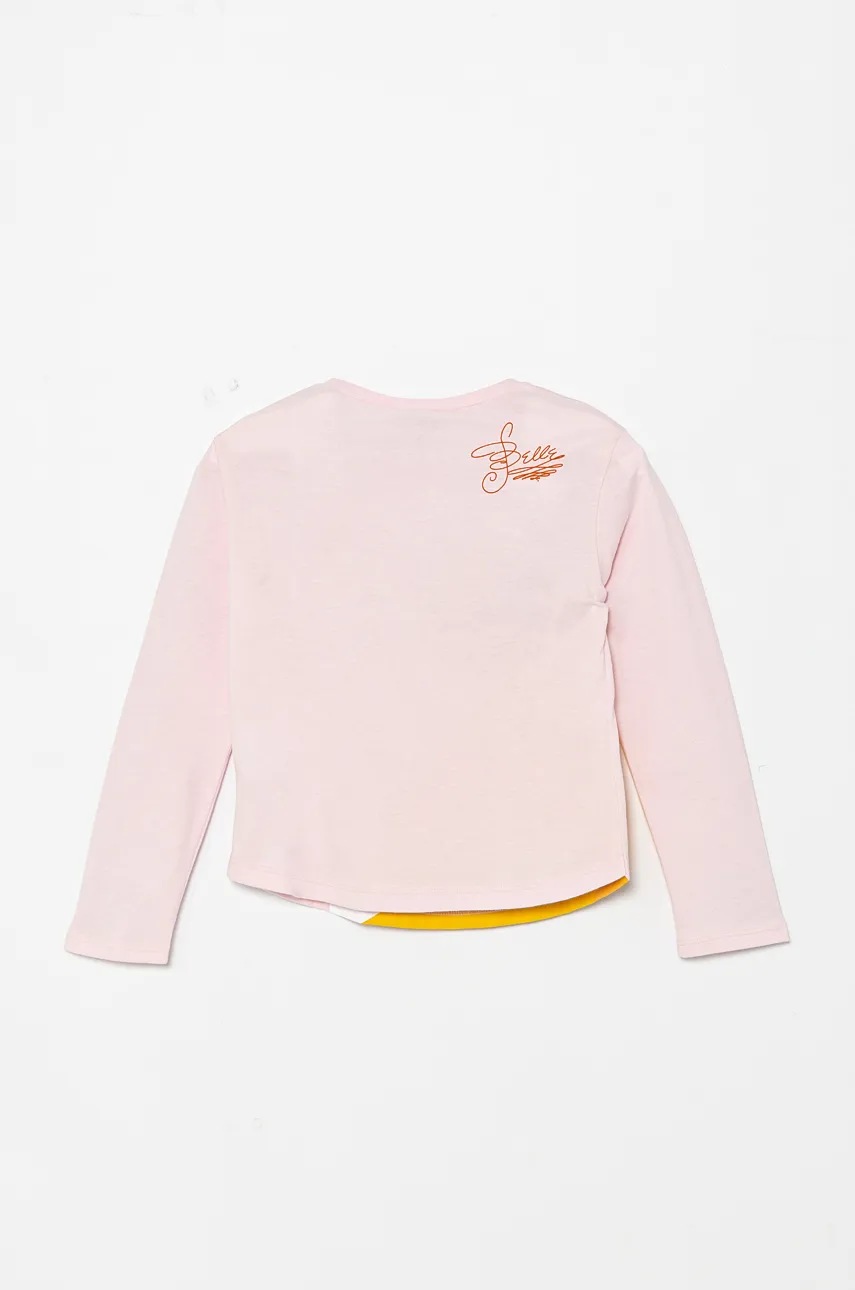Дитячий бавовняний лонгслів United Colors of Benetton колір рожевий 3ATNG10H8