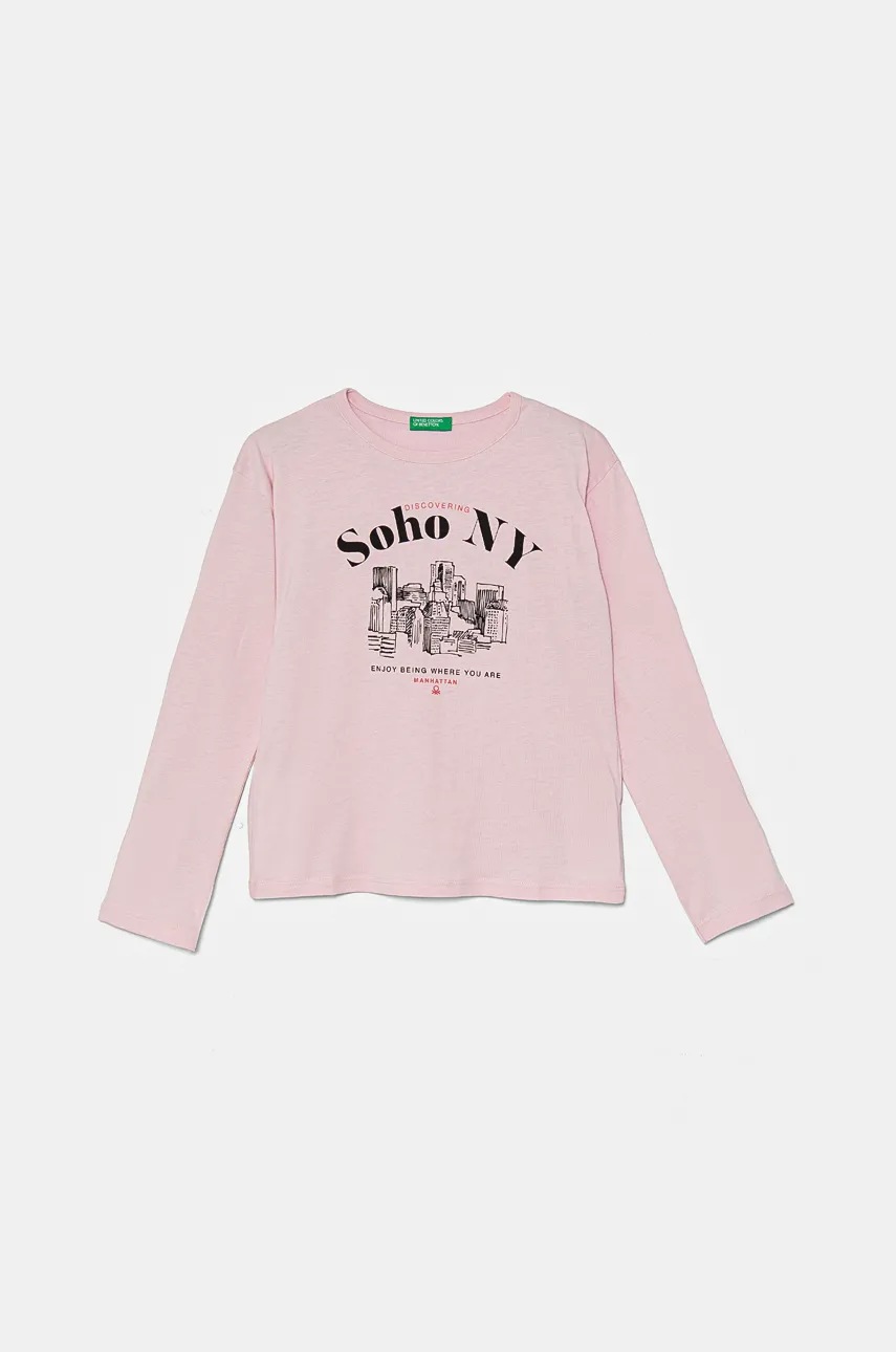 

Детска блуза с дълги ръкави United Colors of Benetton в розово 3096C10M0, Розов