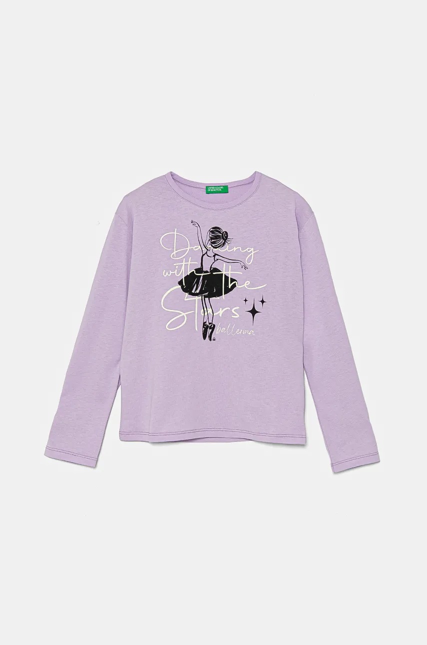 

Детска блуза с дълги ръкави United Colors of Benetton в лилаво 3096C10M0, Виолетов