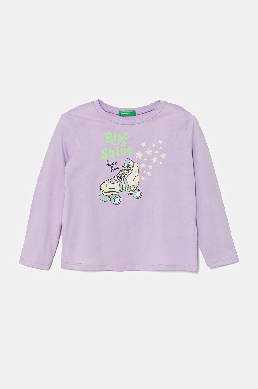 

Детска блуза с дълги ръкави United Colors of Benetton в лилаво 3096G10H1, Виолетов
