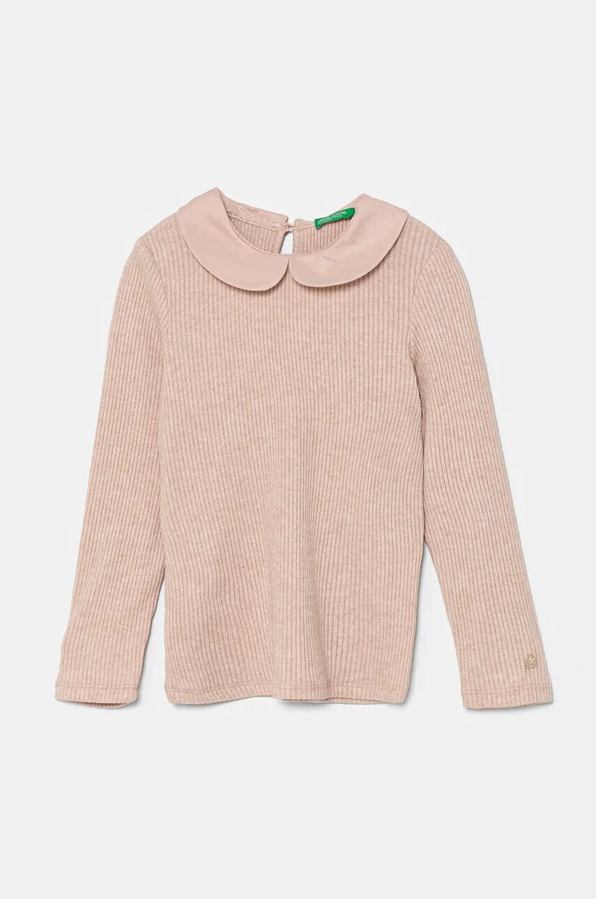 United Colors of Benetton longsleeve copii culoarea roz, 3IVLG10GV United Colors of Benetton longsleeve copii culoarea roz, 3IVLG10GV