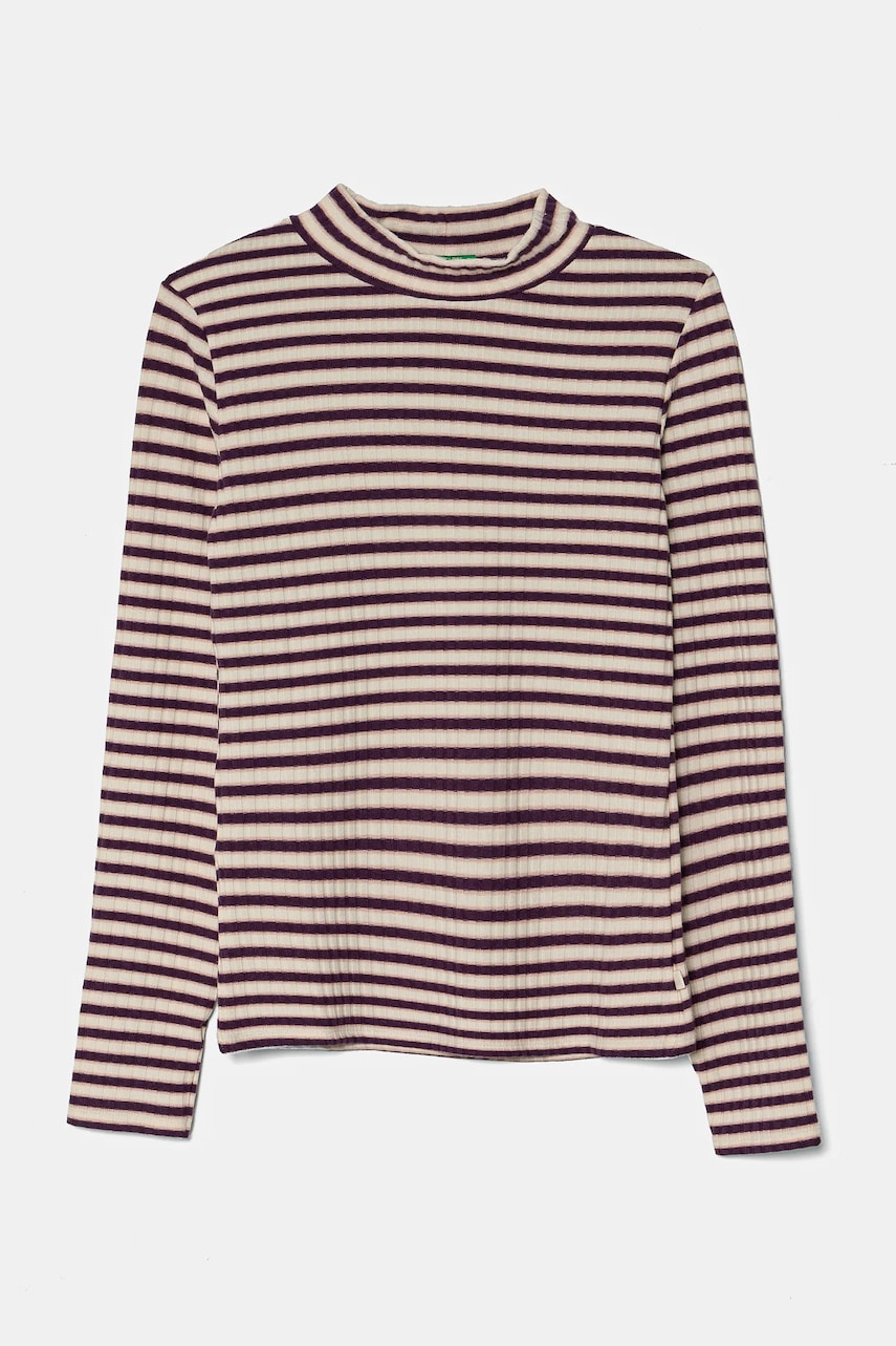 United Colors of Benetton longsleeve copii culoarea violet, 3GDAC10KY