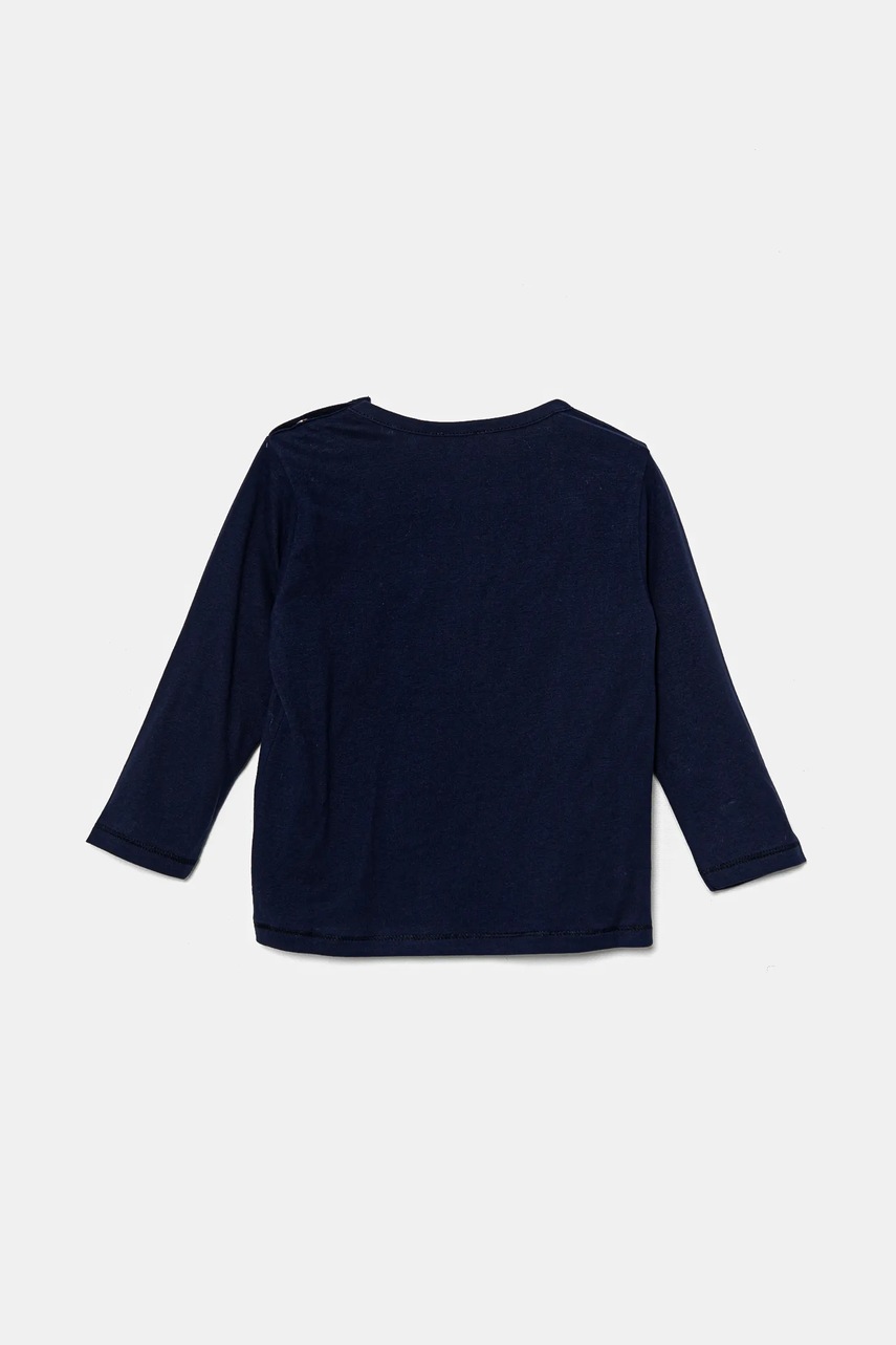 Хлопковый лонгслив для младенцев United Colors of Benetton цвет синий 3ATNA105L