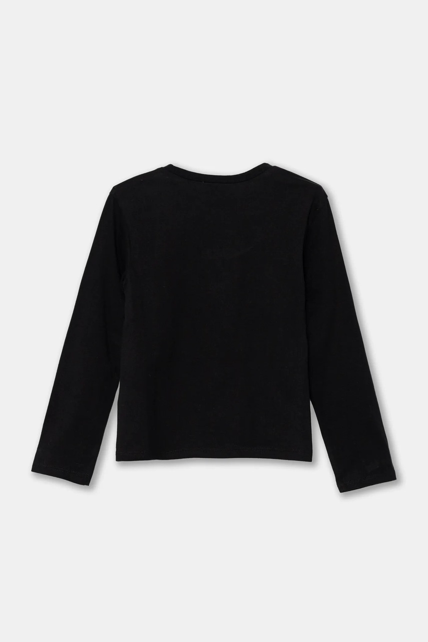Хлопковый детский лонгслив United Colors of Benetton цвет чёрный 3VR5G10JA Хлопковый детский лонгслив United Colors of Benetton цвет чёрный 3VR5G10JA