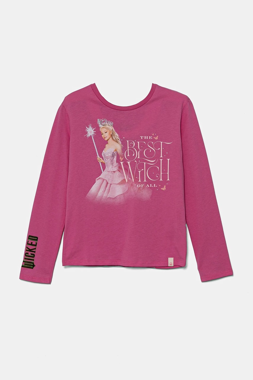 United Colors of Benetton longsleeve din bumbac pentru copii culoarea violet, 3VR5C10OJ