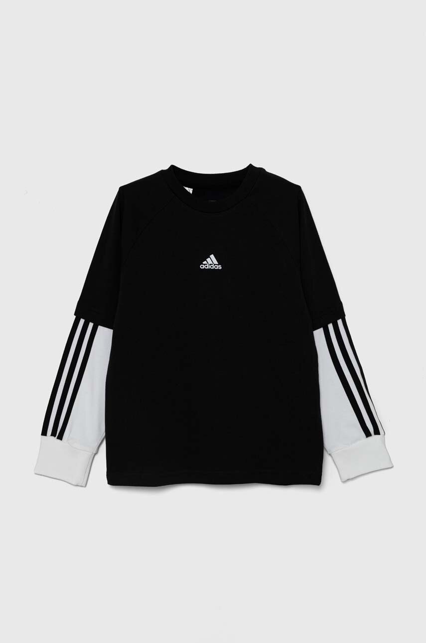 Дитячий лонгслів adidas JAM 2IN1 LS колір чорний з аплікацією IV7049