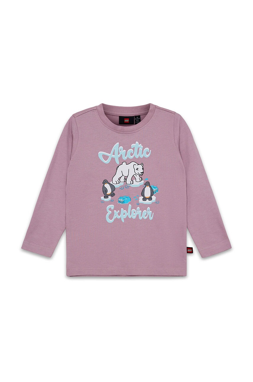 Хлопковый детский лонгслив Lego LWTAY 600 цвет фиолетовый 12011362