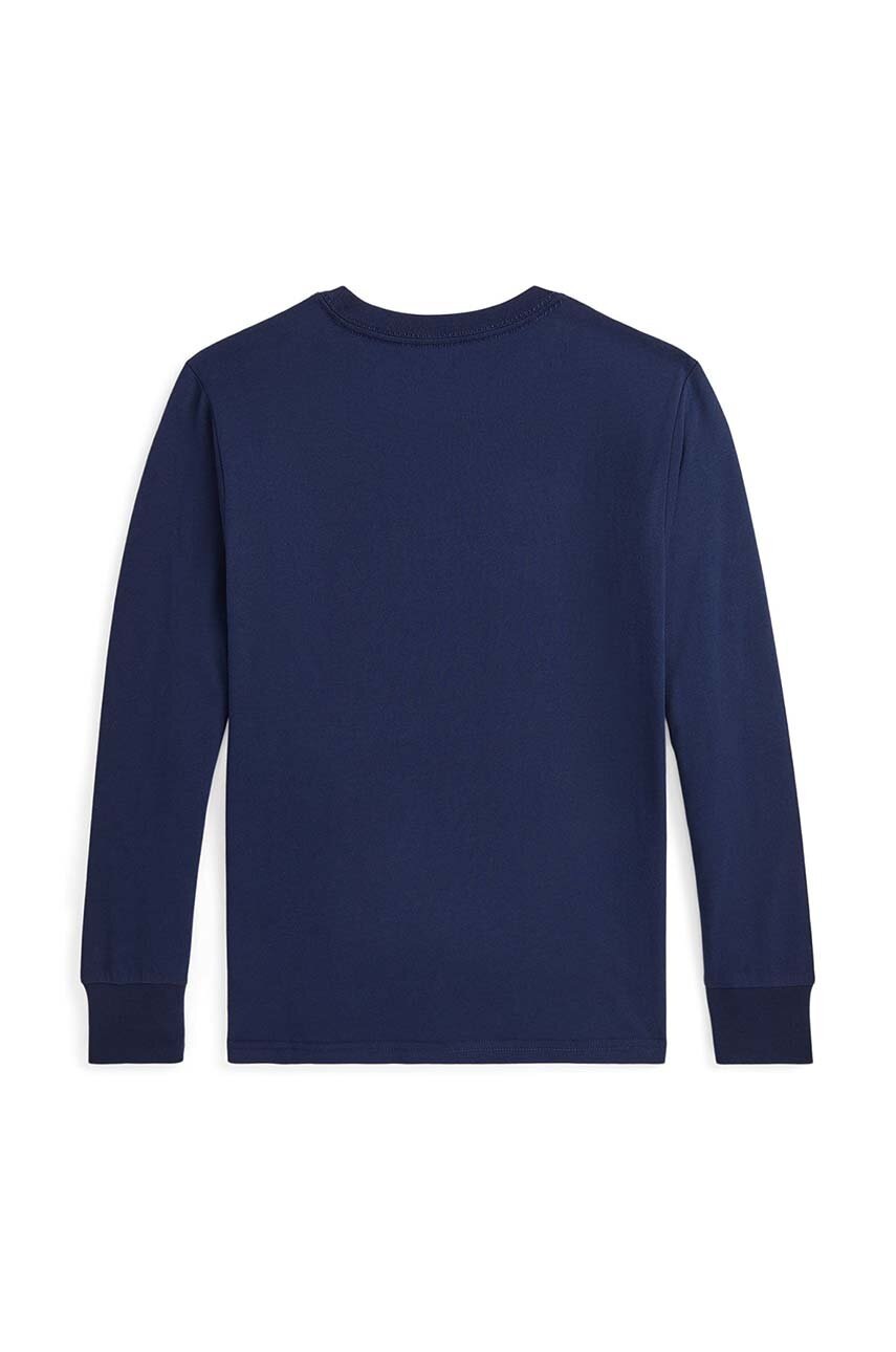 Дитячий бавовняний лонгслів Polo Ralph Lauren колір синій 323953576001