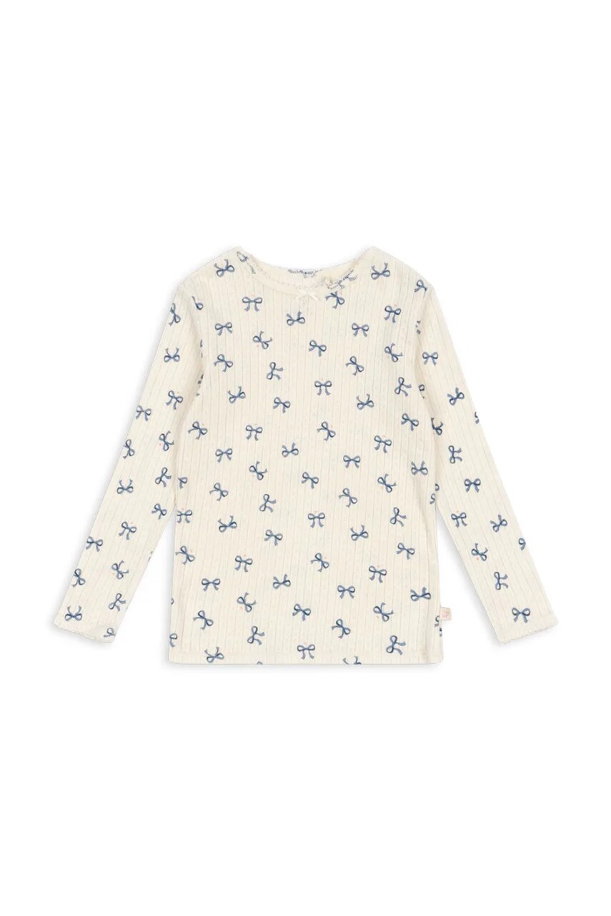 Konges Sløjd longsleeve din bumbac pentru copii MINNIE BLOUSE GOTS culoarea alb, KS102050