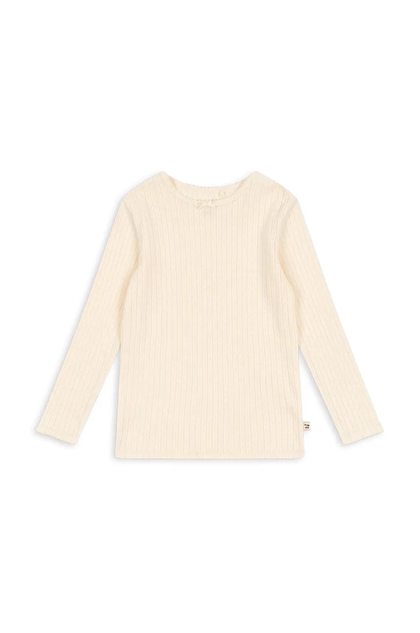 

Детска блуза с дълги ръкави Konges Sløjd MINNIE BLOUSE GOTS в бежово KS102050, Бежов
