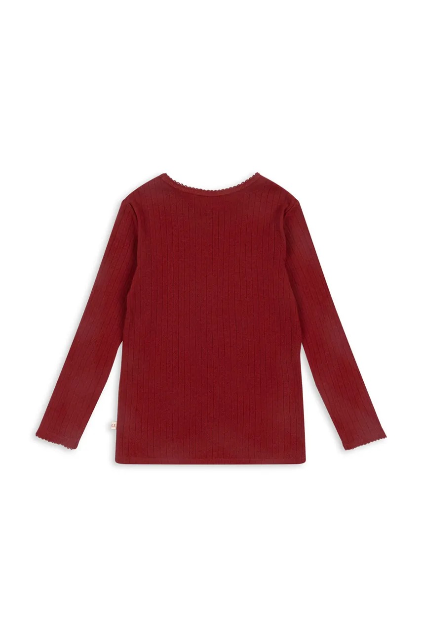 Хлопковый детский лонгслив Konges Sløjd MINNIE BLOUSE GOTS цвет красный KS102050