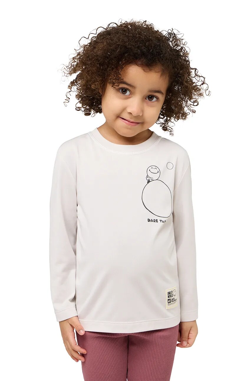 Jack Wolfskin longsleeve copii culoarea alb, A60299 Jack Wolfskin longsleeve copii culoarea alb, A60299