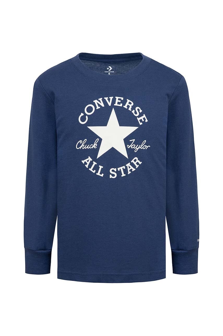 Converse longsleeve copii culoarea albastru marin, cu imprimeu, 8CG400