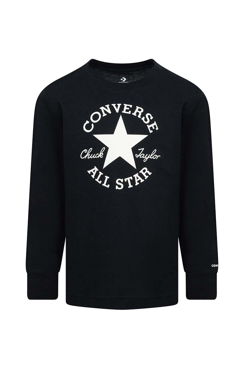 Converse longsleeve copii culoarea negru, cu imprimeu, 8CG400