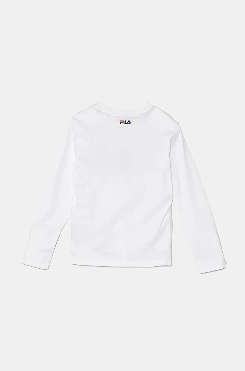 Хлопковый детский лонгслив Fila BREY цвет белый FAK0378 Хлопковый детский лонгслив Fila BREY цвет белый FAK0378