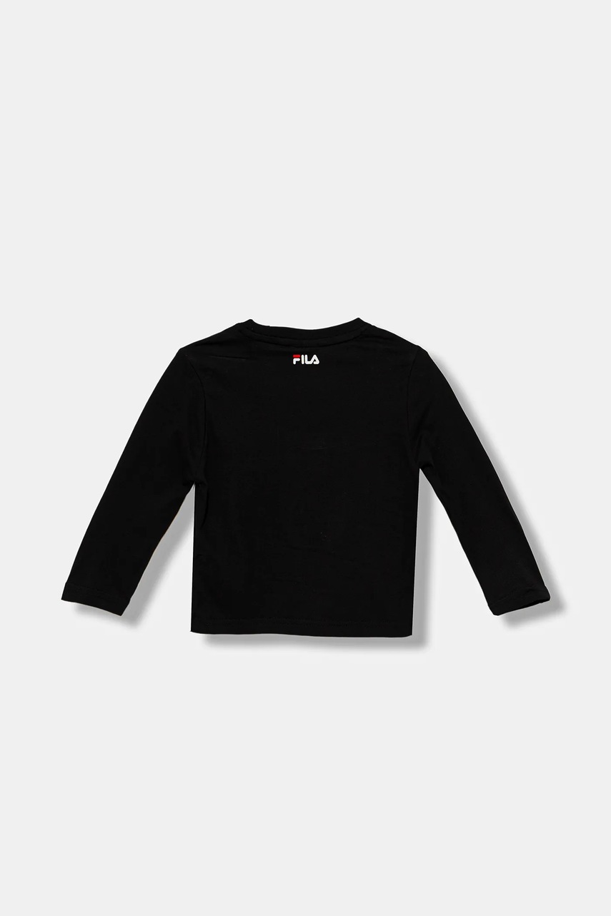 Хлопковый детский лонгслив Fila BREY цвет чёрный FAK0378 Хлопковый детский лонгслив Fila BREY цвет чёрный FAK0378