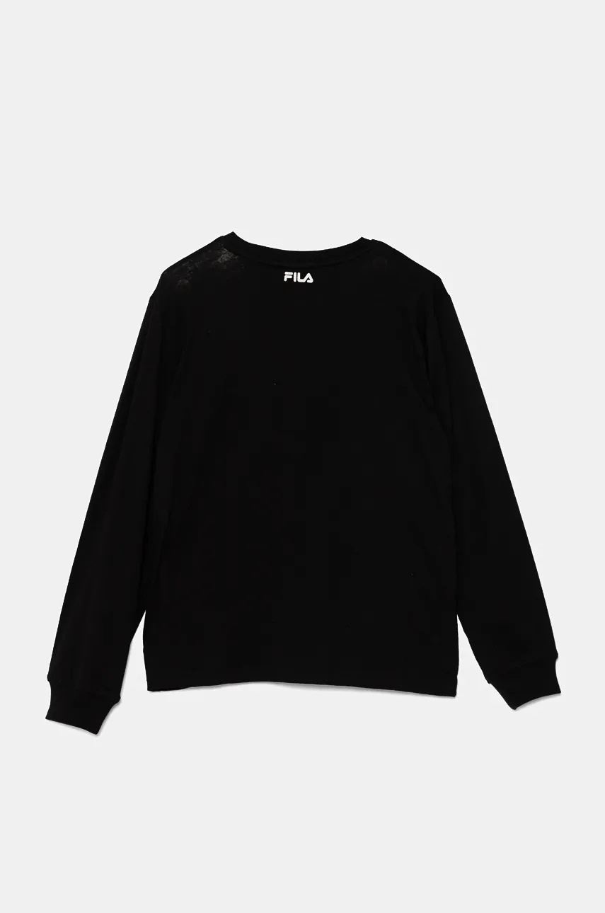 Дитячий бавовняний лонгслів Fila LIPPETAL колір чорний FAT0563